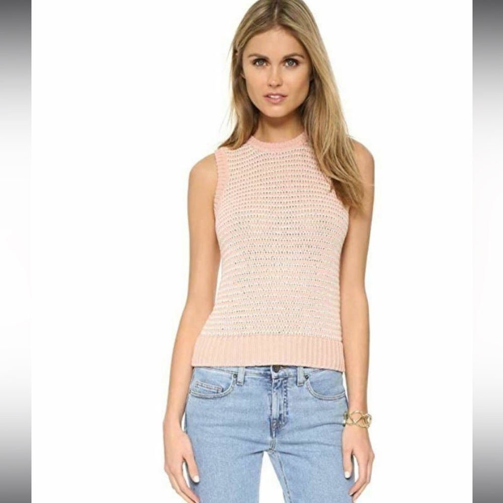 NWT J. Brand Jewel Neck Sweater Tank in Rose Cloud & Cloud Cream size S